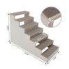 7-Tier Pet Stair, Portable Pet Ramp, Pet Furniture Dog Ladder with Felt Pad, Non-Slip Mat for Couch, Sofa, High Bed, Natural