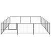 Dog Kennel Black 193.8 ft¬≤ Steel