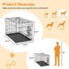 Dog Crate with Divider Panel,36 Inch Double Door Folding Metal Wire Dog Cage with Plastic Leak-Proof Pan Tray, Pet Kennel for Indoor