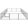 Dog Kennel Black 322.9 ft¬≤ Steel