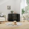 47.24"Spacious Dog Cage with Tempered Glass, for Corner of Living Room, Hallway, Study and Other Spaces, Black