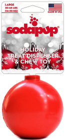 SP Christmas Ornament Durable Rubber Chew Toy & Treat Dispenser (Color: Red, size: large)